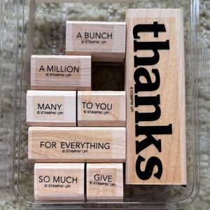 Stampin' Up!Thanks For Everything rubber wooden Stamp Set